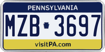 PA license plate MZB3697
