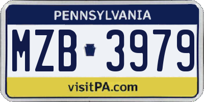PA license plate MZB3979