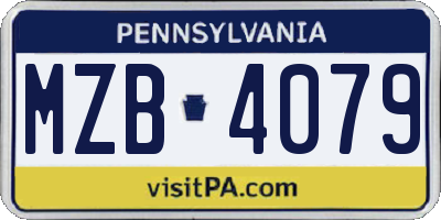 PA license plate MZB4079