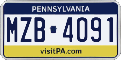 PA license plate MZB4091