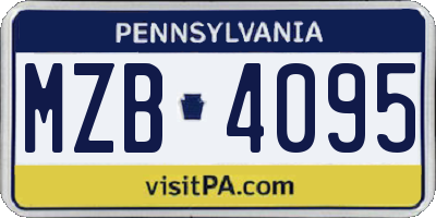 PA license plate MZB4095