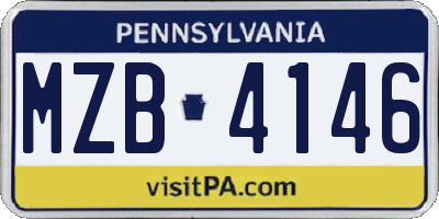 PA license plate MZB4146