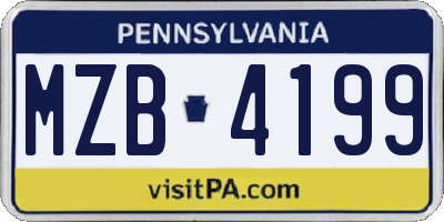 PA license plate MZB4199