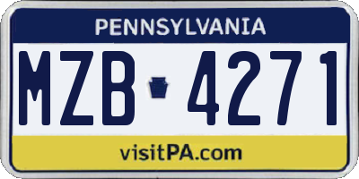 PA license plate MZB4271