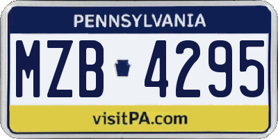 PA license plate MZB4295