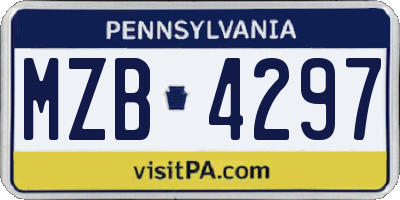 PA license plate MZB4297