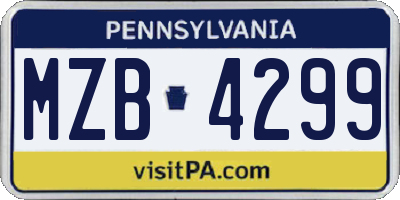PA license plate MZB4299