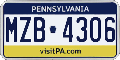 PA license plate MZB4306