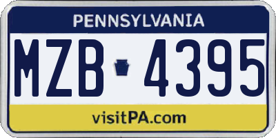 PA license plate MZB4395