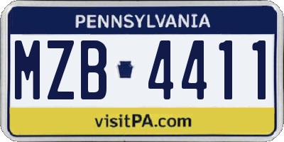 PA license plate MZB4411