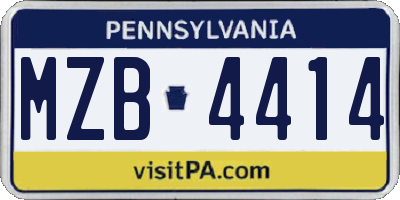 PA license plate MZB4414