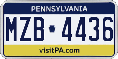 PA license plate MZB4436