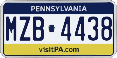 PA license plate MZB4438