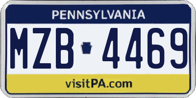 PA license plate MZB4469