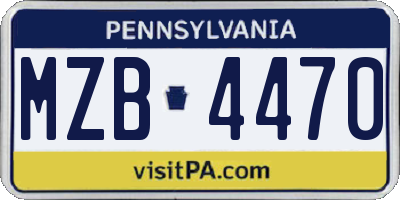 PA license plate MZB4470