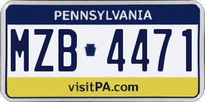 PA license plate MZB4471