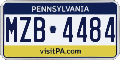 PA license plate MZB4484