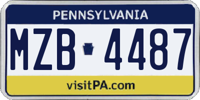 PA license plate MZB4487