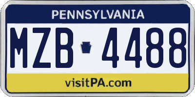 PA license plate MZB4488