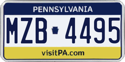PA license plate MZB4495