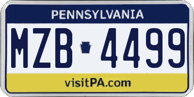 PA license plate MZB4499