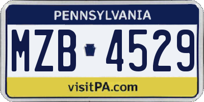 PA license plate MZB4529