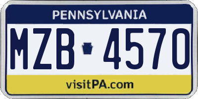 PA license plate MZB4570