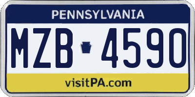 PA license plate MZB4590