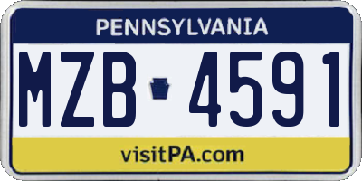 PA license plate MZB4591