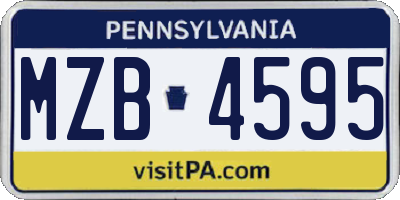 PA license plate MZB4595