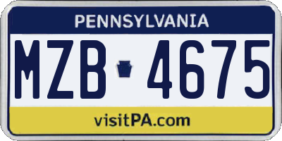 PA license plate MZB4675