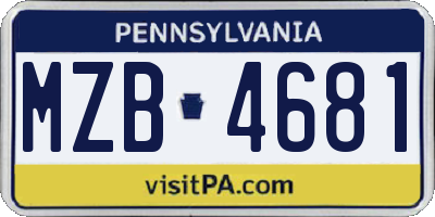 PA license plate MZB4681