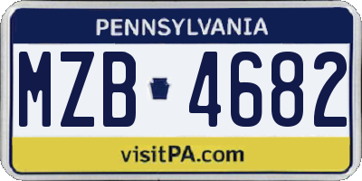 PA license plate MZB4682