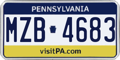 PA license plate MZB4683