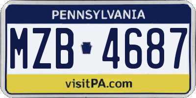 PA license plate MZB4687