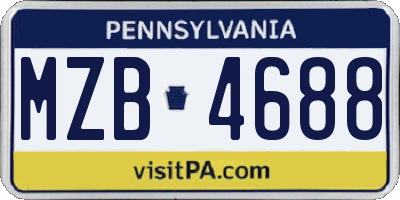 PA license plate MZB4688