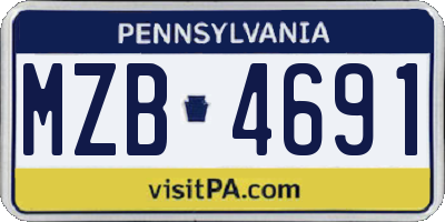 PA license plate MZB4691