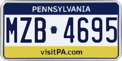 PA license plate MZB4695