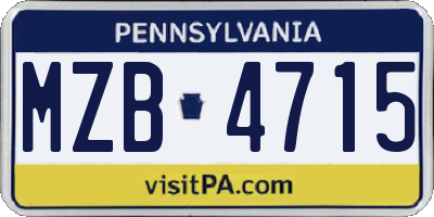 PA license plate MZB4715