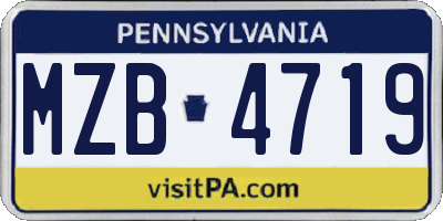 PA license plate MZB4719