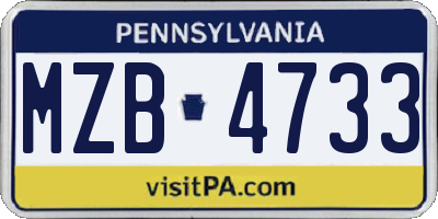 PA license plate MZB4733