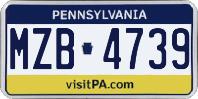 PA license plate MZB4739