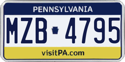 PA license plate MZB4795