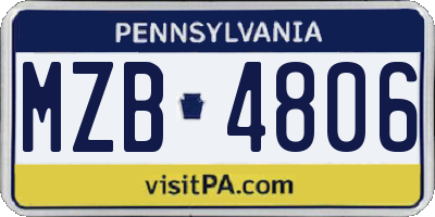 PA license plate MZB4806