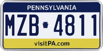 PA license plate MZB4811