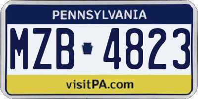 PA license plate MZB4823