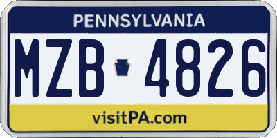 PA license plate MZB4826