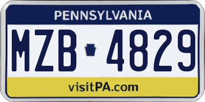 PA license plate MZB4829