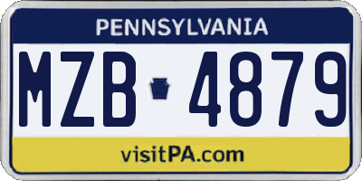 PA license plate MZB4879