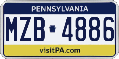 PA license plate MZB4886